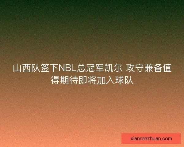 山西队签下NBL总冠军凯尔 攻守兼备值得期待即将加入球队